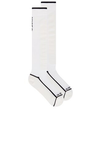 Comme Si Ski Sock in White & Black Stripe from Revolve.com | Revolve Clothing (Global)