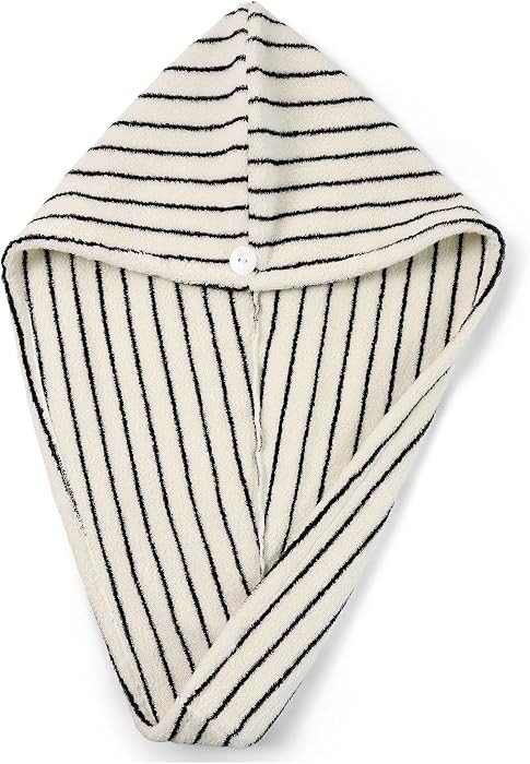 Jacquotha Cotton Hair Towel Wrap for Women (Black & White Striped) \u2013 Anti-Frizz Absorbent Qu... | Amazon (US)