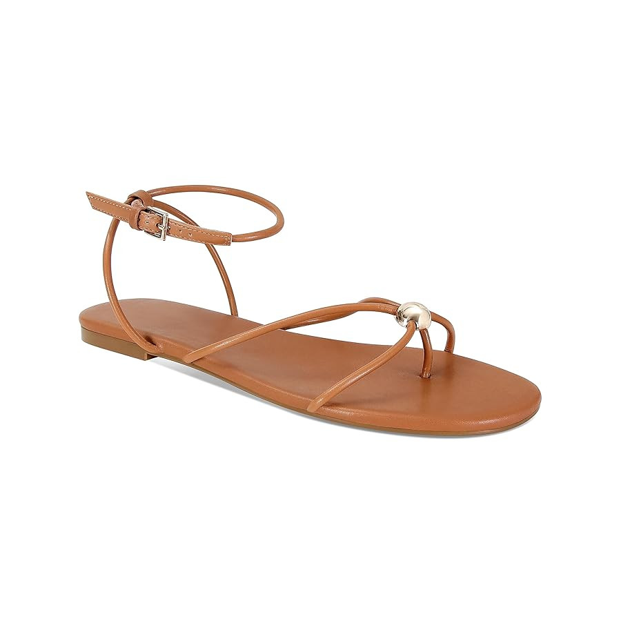 Strappy Flat Sandals for Women Comfortable Open Round Toe Sandals Dressy Beach Thong Flip Flop Sl... | Amazon (US)