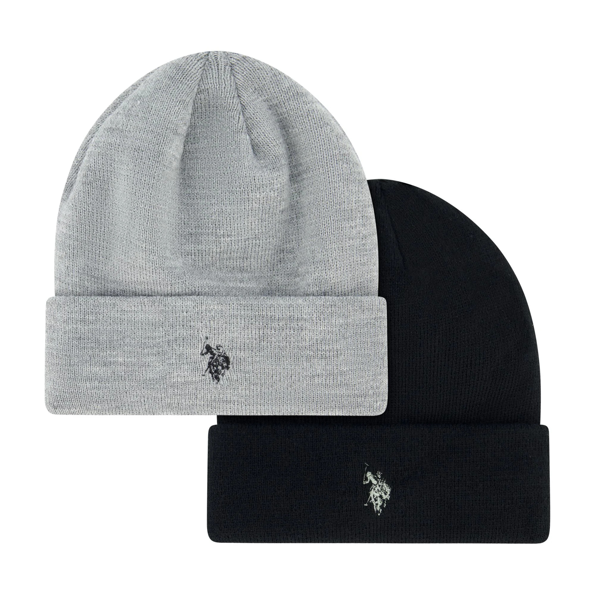 U.S. Polo Assn. Men's 2-Pack Fleece Lined Logo Beanies | Walmart (US)