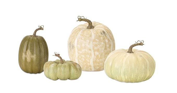 Melrose International Pumpkin Green and White 9 inch Foam Harvest Collectible Figurines Set of 4 | Amazon (US)