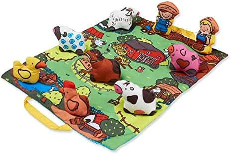 Melissa & Doug Take-Along Farm Baby and Toddler Play Mat (19.25 x 14.5 inches) With 9 Animals - F... | Amazon (US)