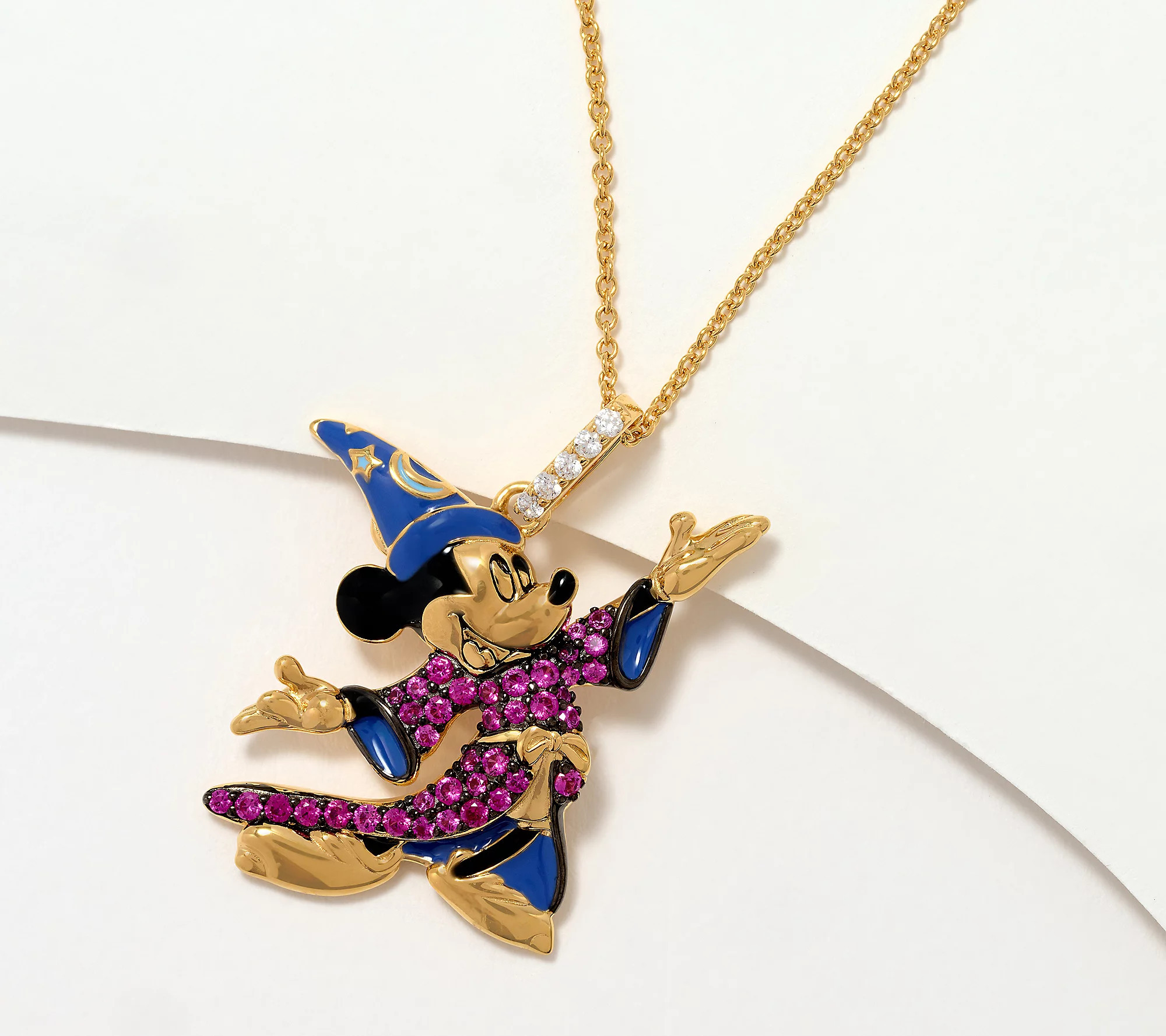 Diamonique's Disney Sorcerer Mickey PendantNecklace, Sterl | QVC