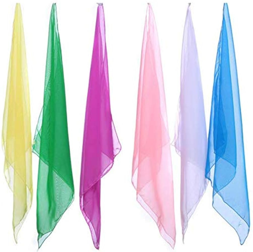 VNDEFUL 5 Pieces 24 x 24 Inches Square Dance Scarf Magic Scarves Juggling Scarf, Performance Prop... | Amazon (US)