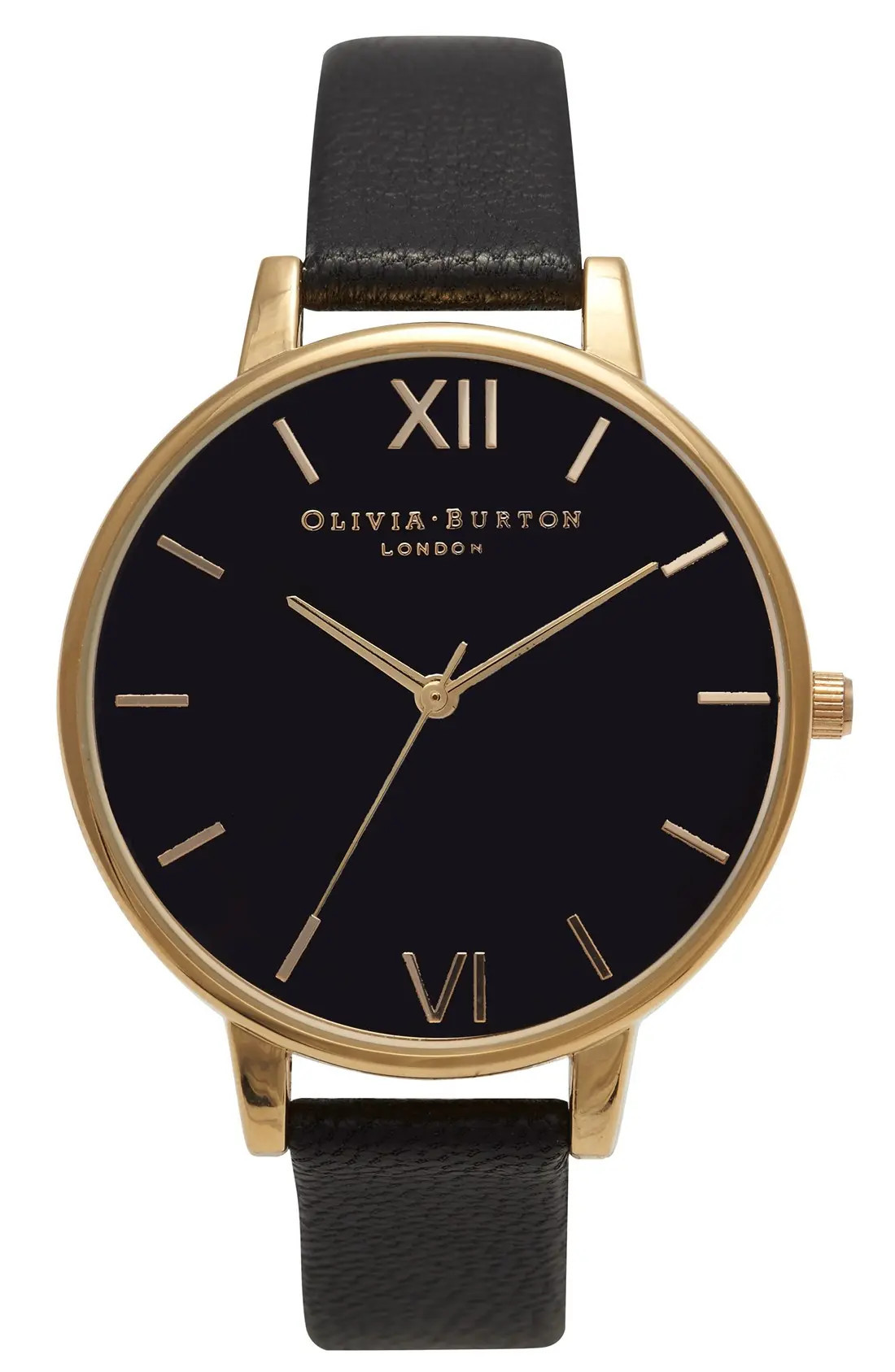 Big Dial Leather Strap Watch, 38mm | Nordstrom