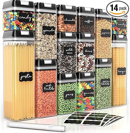 Simply Gourmet Food Storage Containers for Kitchen Organization - Pack of 14 BPA-Free Airtight Or... | Amazon (US)