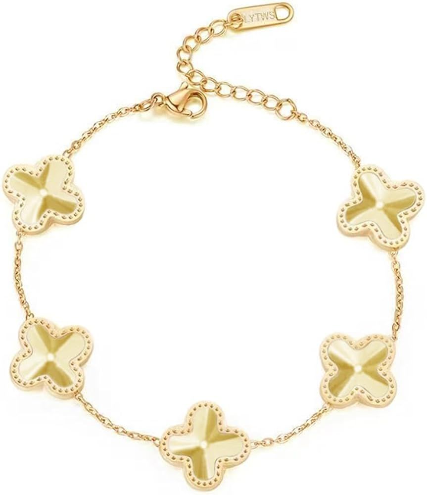 LYTWS 18K Gold Plated Lucky Bracelet |Adjustable Bracelets| Cute Link Bracelets Jewelry Gifts for... | Amazon (US)
