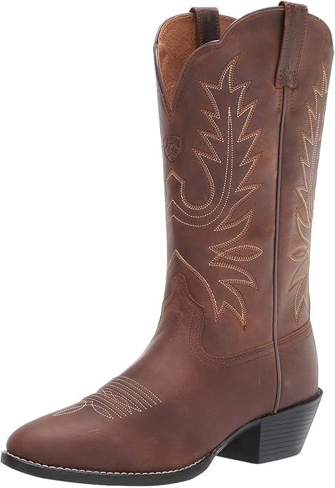 Ariat Heritage Round Toe Western Boots - Women’s Leather Cowgirl Boots | Amazon (US)