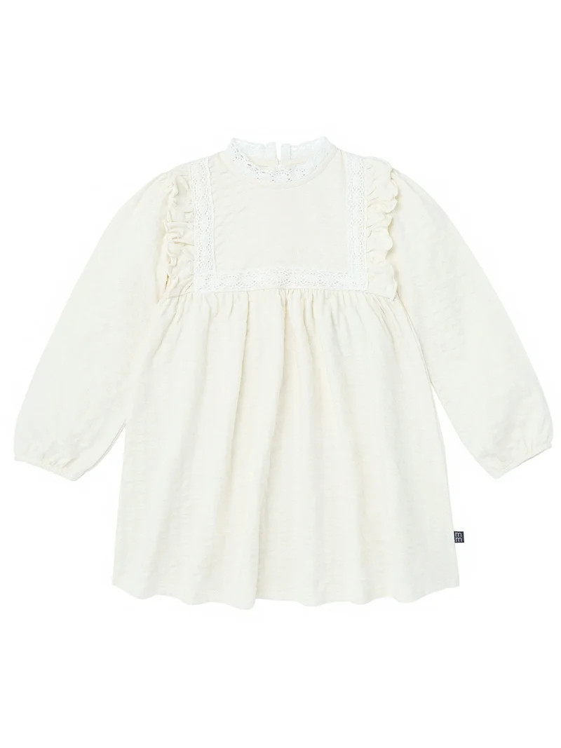 Modern Moments by Gerber Toddler Girl Ruffled Dress with Crochet Lace Detail, Sizes 12M-5T | Walmart (US)