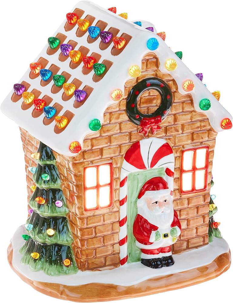 Mr. Christmas Nostalgic Gingerbread House Christmas Décor, 12-inch, Brown | Amazon (US)