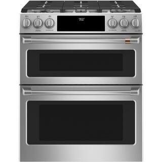 7.0 cu. ft. Smart Slide-In Double Oven Dual-Fuel Range with Self-Clean Convection in Stainless St... | The Home Depot