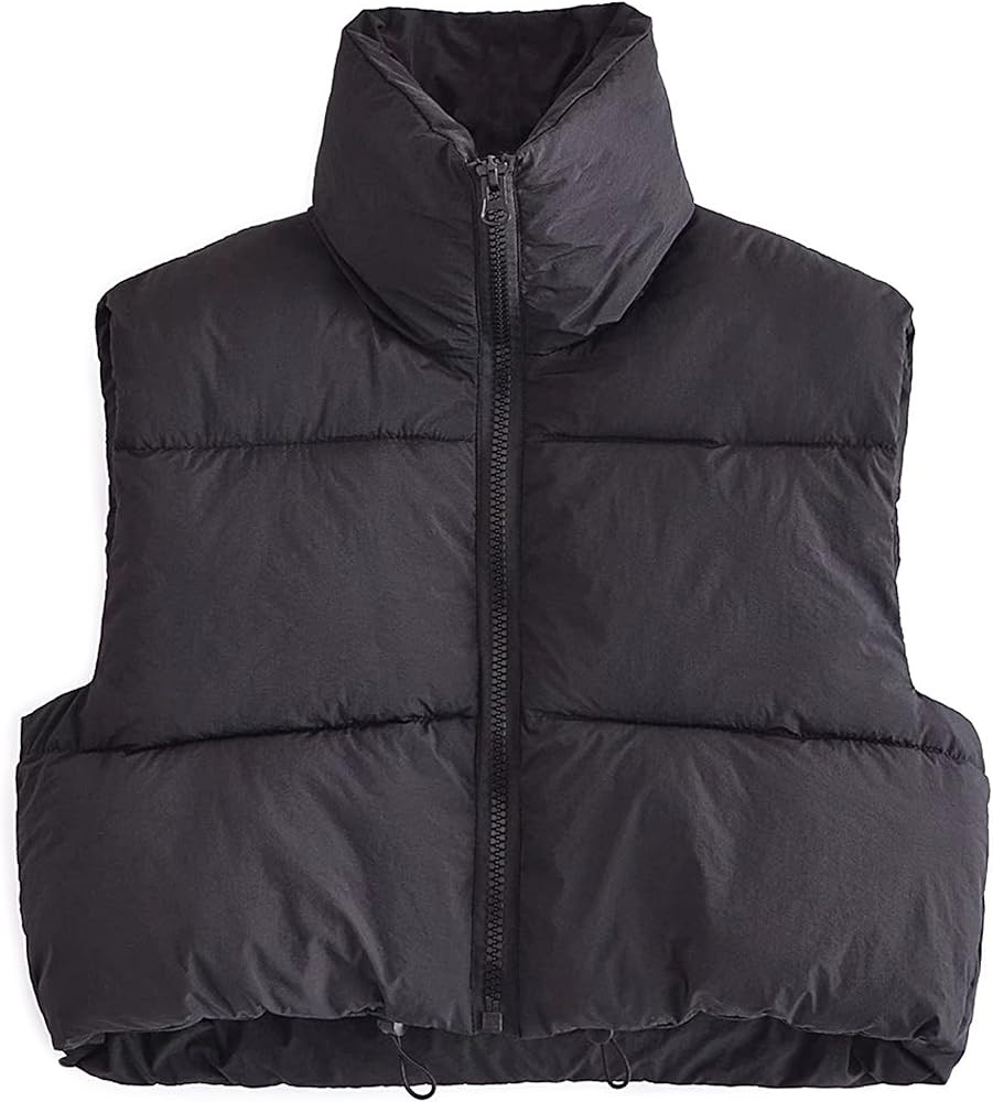 Zhiyouni Womens Cropped Puffer Vest Lightweight Sleeveless Stand Collar Short Padded Vest Gilet | Amazon (US)