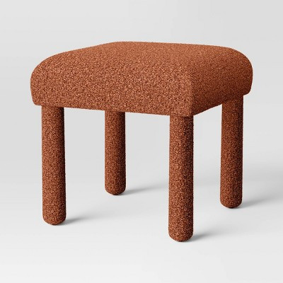 Upholstered Square Stool Ottoman Rust Boucle - Room Essentials™ | Target