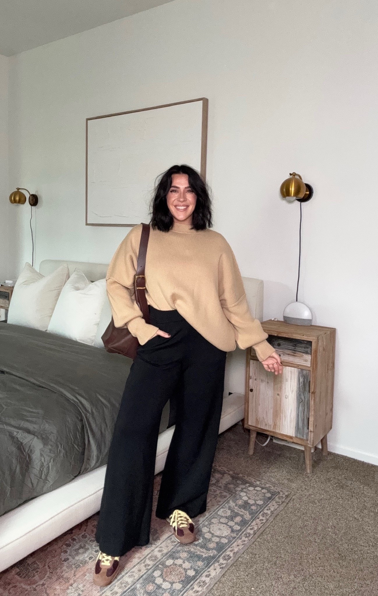 The cutest way to style the top selling Spanx wide leg pants. These are seriously so amazing, buttery smooth with front pockets, can be worn elevated or casual. Sweater is one of my favorites from Amazon, comes in tons of colors so similar to the FP one. I love this look for a casual mom outfit or even casual office look?? 

Easy mom outfit, winter outfit ideas, wide leg pant outfit, bloat friendly outfit 

#LTKmomlife #LTKootd #LTKMidsize