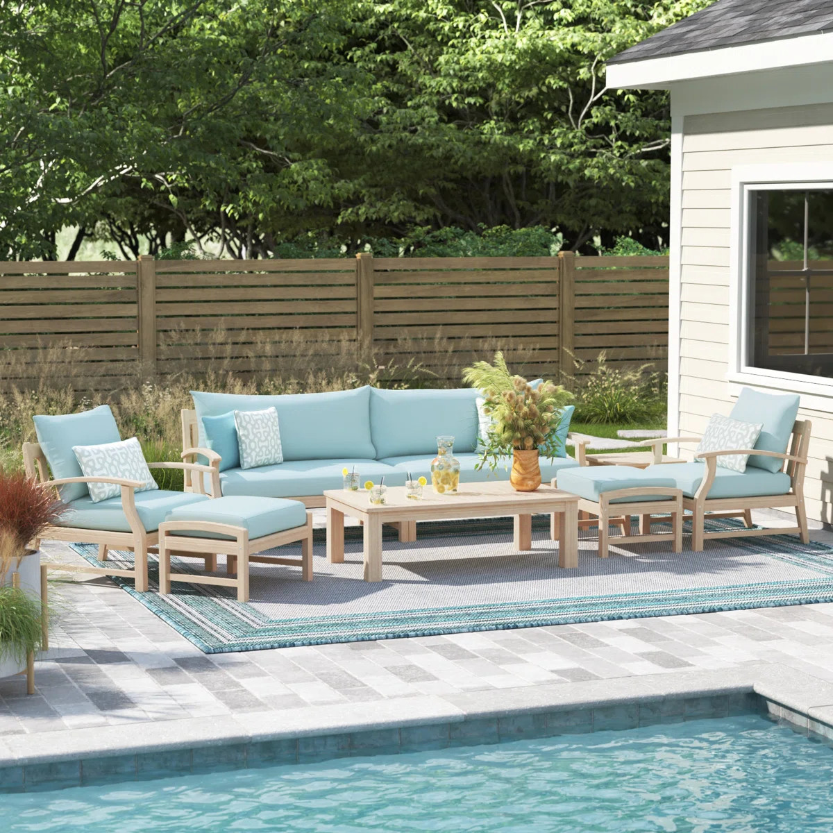 Paulet Sofa Seating Group With Sunbrella Cushion Covers | Wayfair North America