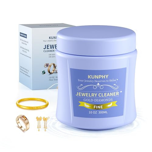 KUNPHY Fine Jewelry Cleaner, 10oz Ring Cleaner, Quick and Easy Jewelry Cleaner Solution for Restoring Shine, Professional Gold Cleaner for Fine, Delicate Jewelry, Gold, Diamonds, and Earrings | Amazon (US)