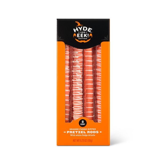 Halloween Orange Covered Pretzel Rods with White Drizzle - 6.75oz/8ct - Hyde & EEK! Boutique™ | Target
