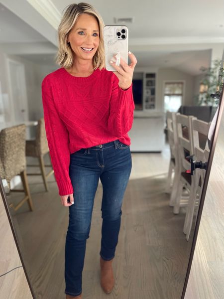 Love this color for the holiday season!! My whole outfit is around $60 and it’s all Walmart! Everything here runs true!! 

#LTKstyletip #LTKunder50 #LTKHoliday