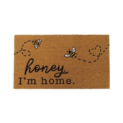 Farmhouse Living Honey I'm Home Bee Coir Doormat - 18" x 30" - Natural - Elrene Home Fashions | Target