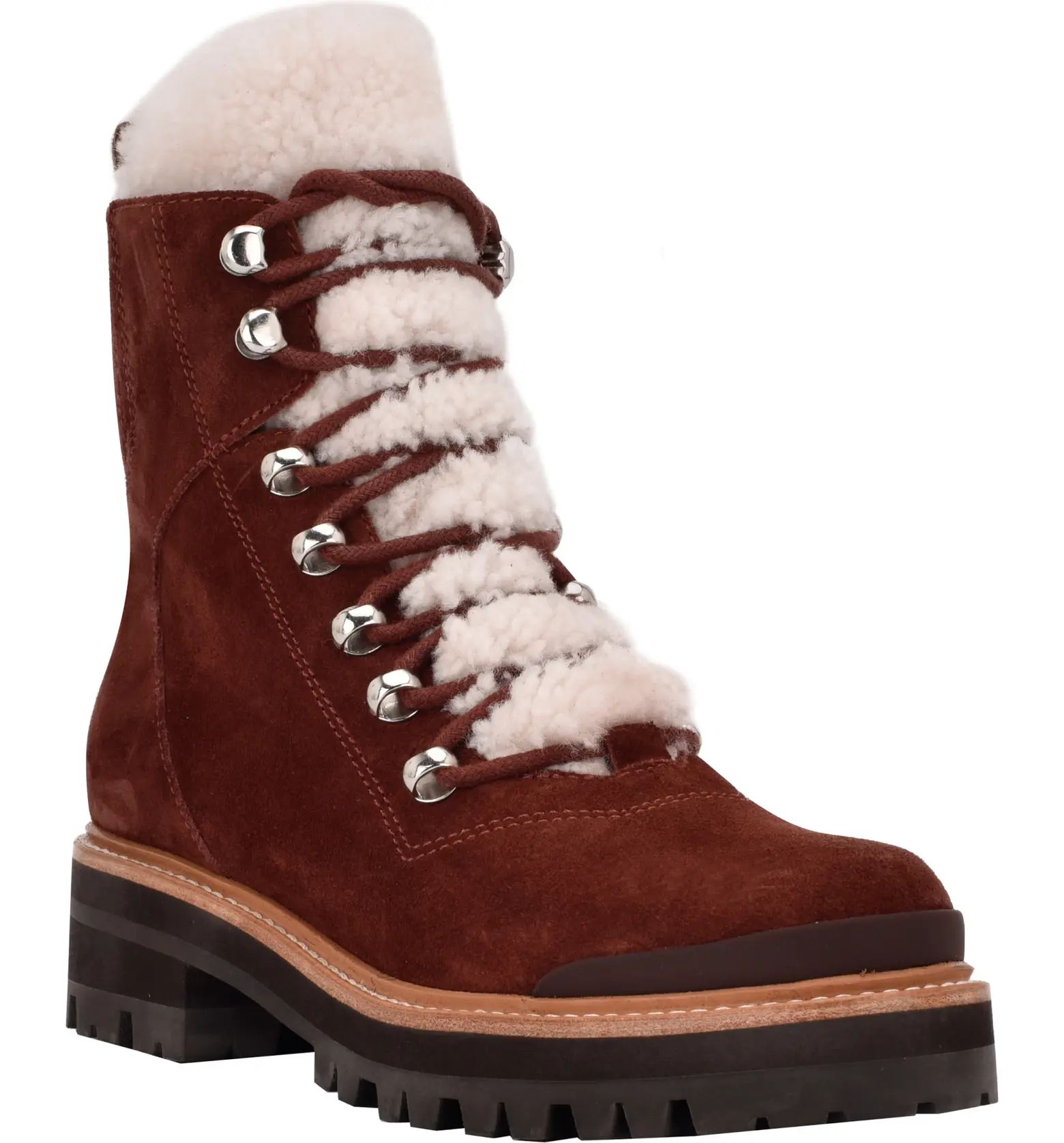 Marc Fisher LTD Izzie Genuine Shearling Lace-Up Boot | Nordstrom | Nordstrom