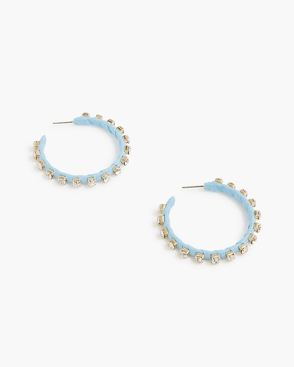 Woven rhinestone wrapped hoop earrings | J.Crew Factory