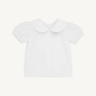 Maude's Peter Pan Collar Shirt & Onesie (Short Sleeve Woven) - Worth Avenue White | The Beaufort Bonnet Company