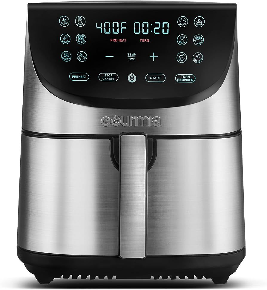 Gourmia Air Fryer Oven Digital Display 8 Quart Large AirFryer Cooker 12 Touch Cooking Presets, XL... | Amazon (US)