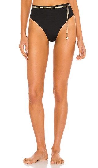Belted Emily High Waist Bikini Bottom in Black | Revolve Clothing (Global)