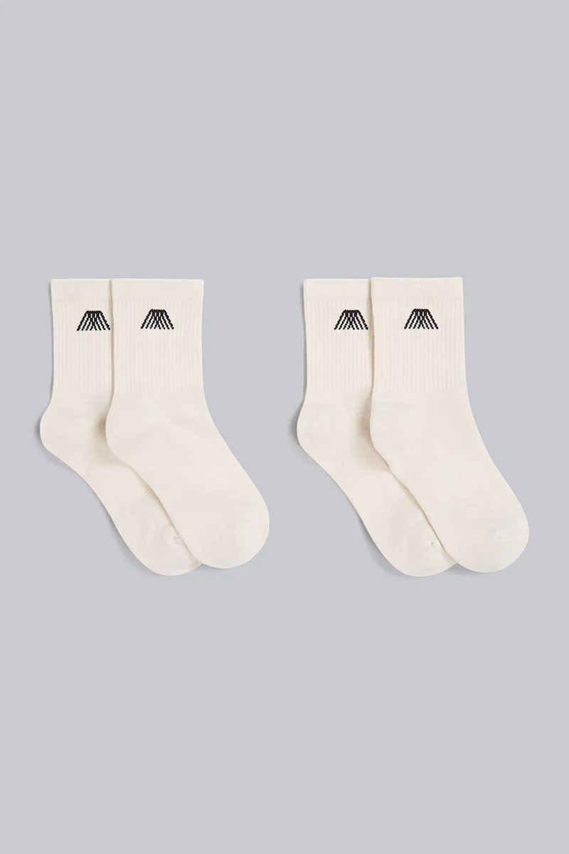 4TH ARQ Branded Crew Socks Ecru | 4tharq 