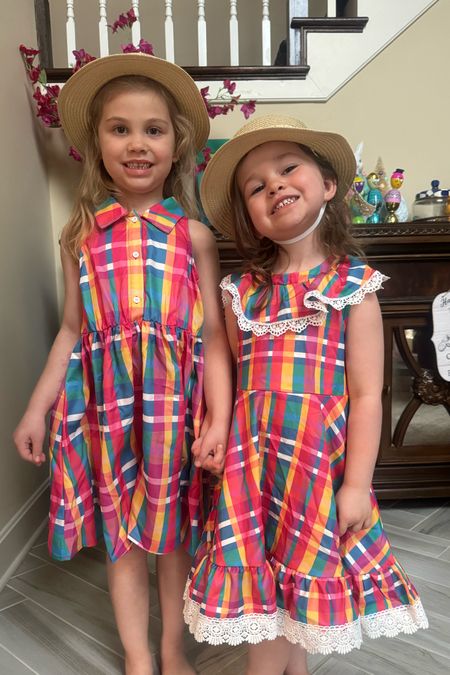 How cute are these outfits? Perfect for summer trips #girls #rainbow #plaid #livinglargeinlilly 

#LTKkids #LTKfindsunder50