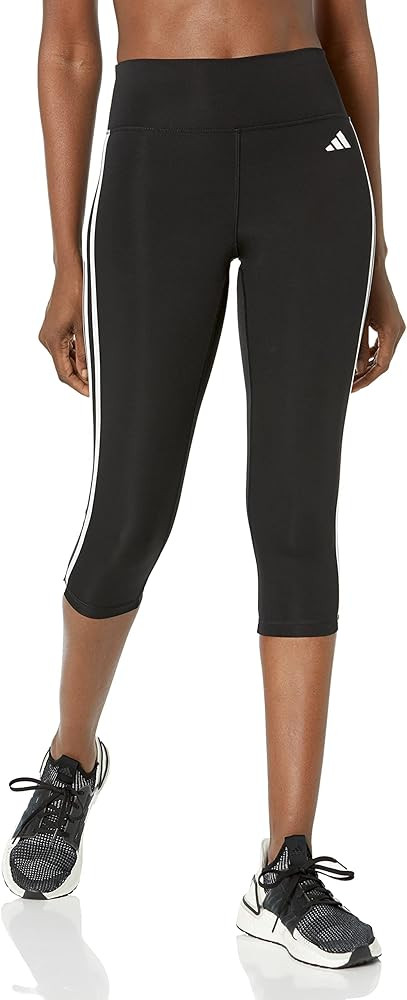 adidas Women's Training Essentials 3-Stripes High Waisted 3/4 Tights | Amazon (US)