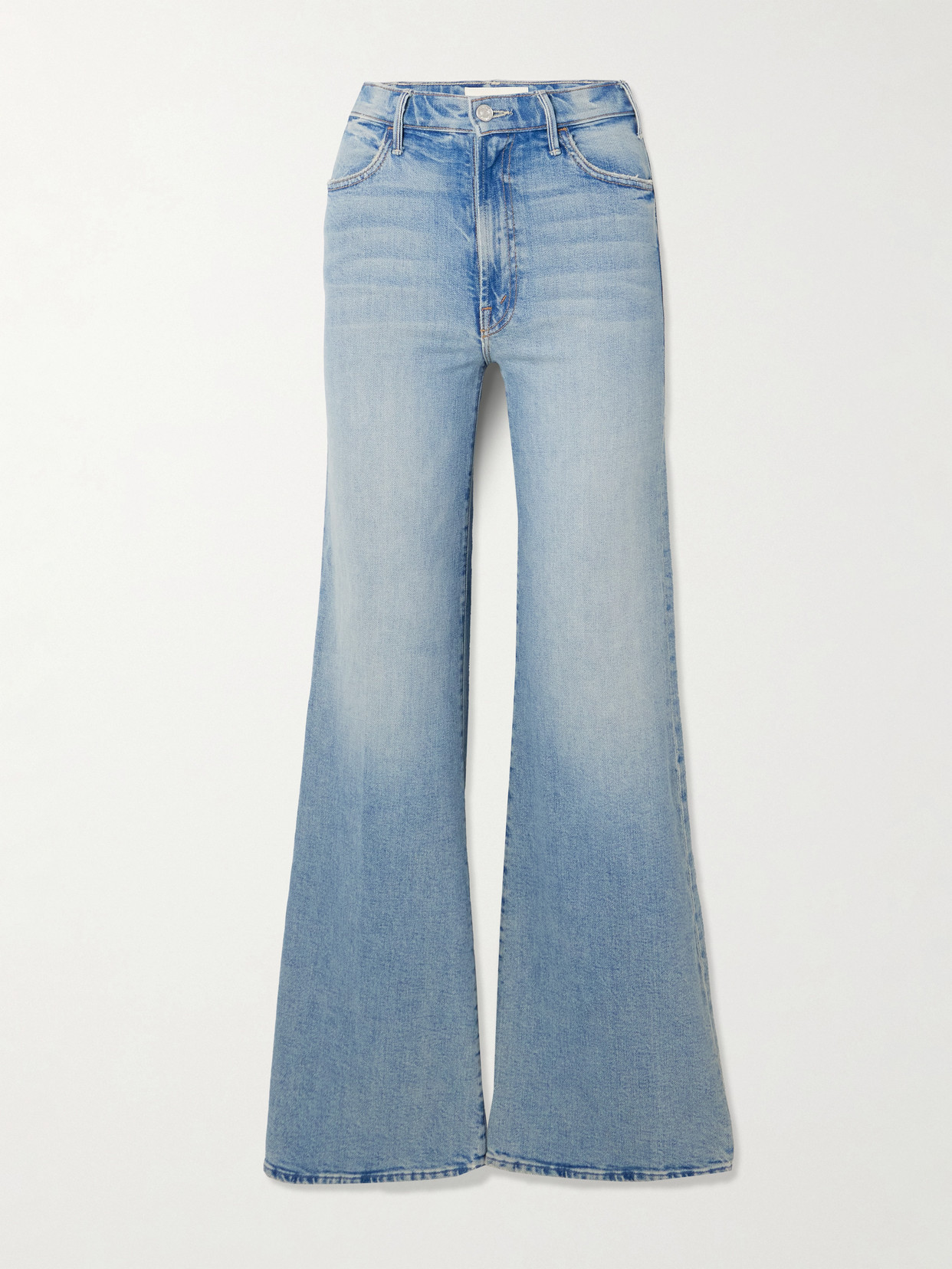 Mother - The Hustler Roller Sneak High-rise Wide-leg Jeans - Blue | NET-A-PORTER (US)