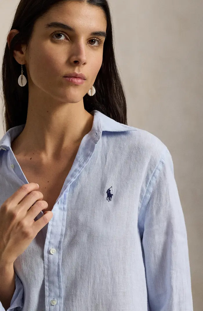 Classic Fit Linen Button-Up Shirt | Nordstrom