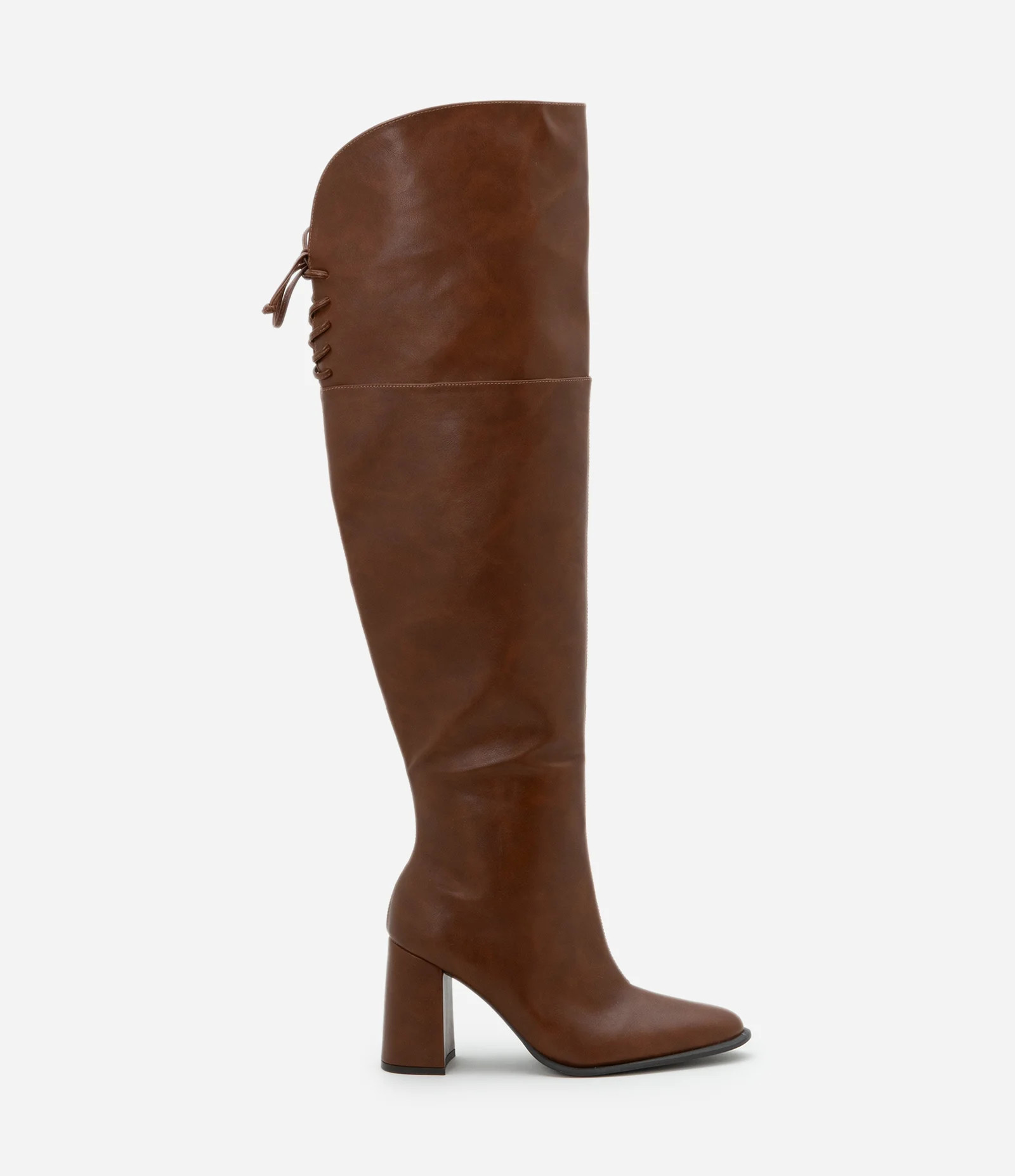 Bota Over The knee em PU com Detalhe de Ajuste Marrom - Lojas Renner | Renner (BR)
