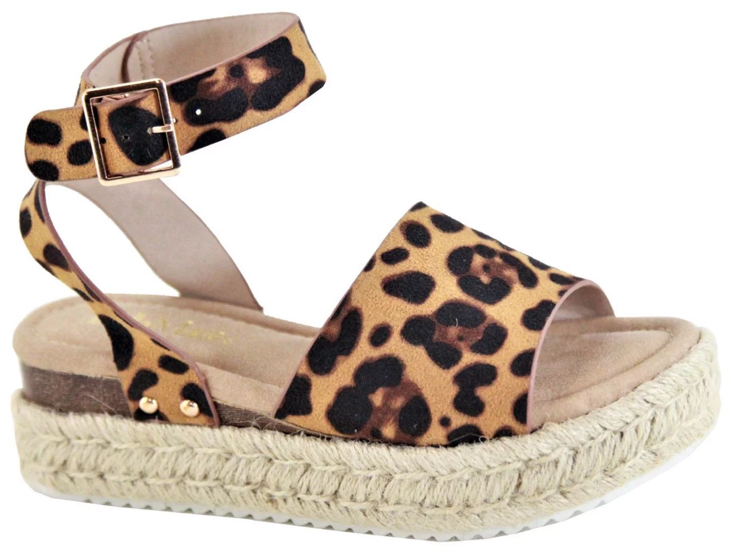 Women Flatform Platform Espadrille Ankle Strap Open Toe Wedge Sandal Leopard Animal Print Bessy-1 | Walmart (US)