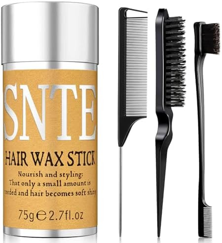 Slick Back Hair Brush & Hair Wax Stick Set - Frizz Control & Flyaway Smoothing - Sleek Ponytails,... | Amazon (US)