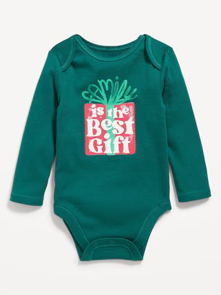 Unisex Long-Sleeve Christmas-Graphic Bodysuit for Baby | Old Navy (US)