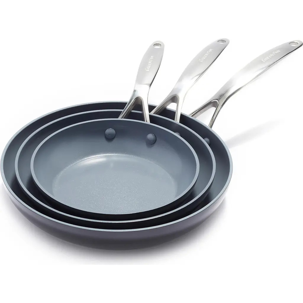 GreenPan Valencia Pro Set of 3 Ceramic Nonstick Fry Pans in Grey at Nordstrom | Nordstrom