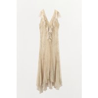 Zara - Lace Ruffled Dress Zw Collection - Ecru - S - Woman | Zara US
