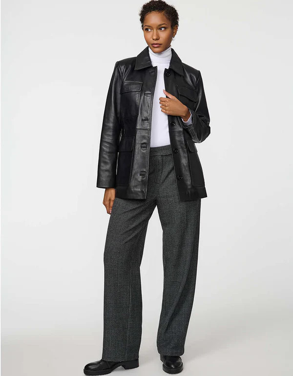 Sinclair Leather Shirt Jacket | Bernardo Fashions