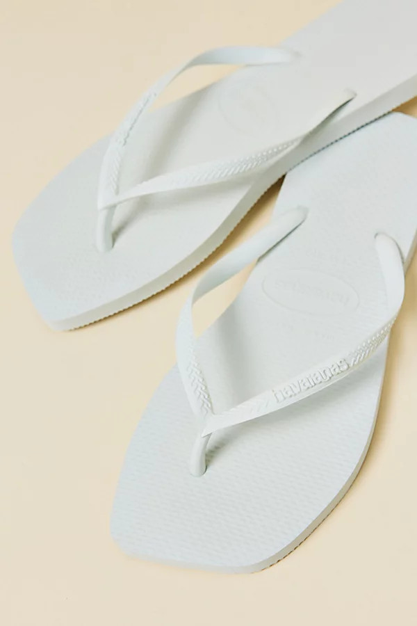 Havaianas Women's Slim Square Flip Flop Sandals in White, Women's at Urban Outfitters | Urban Outfitters (US and RoW)