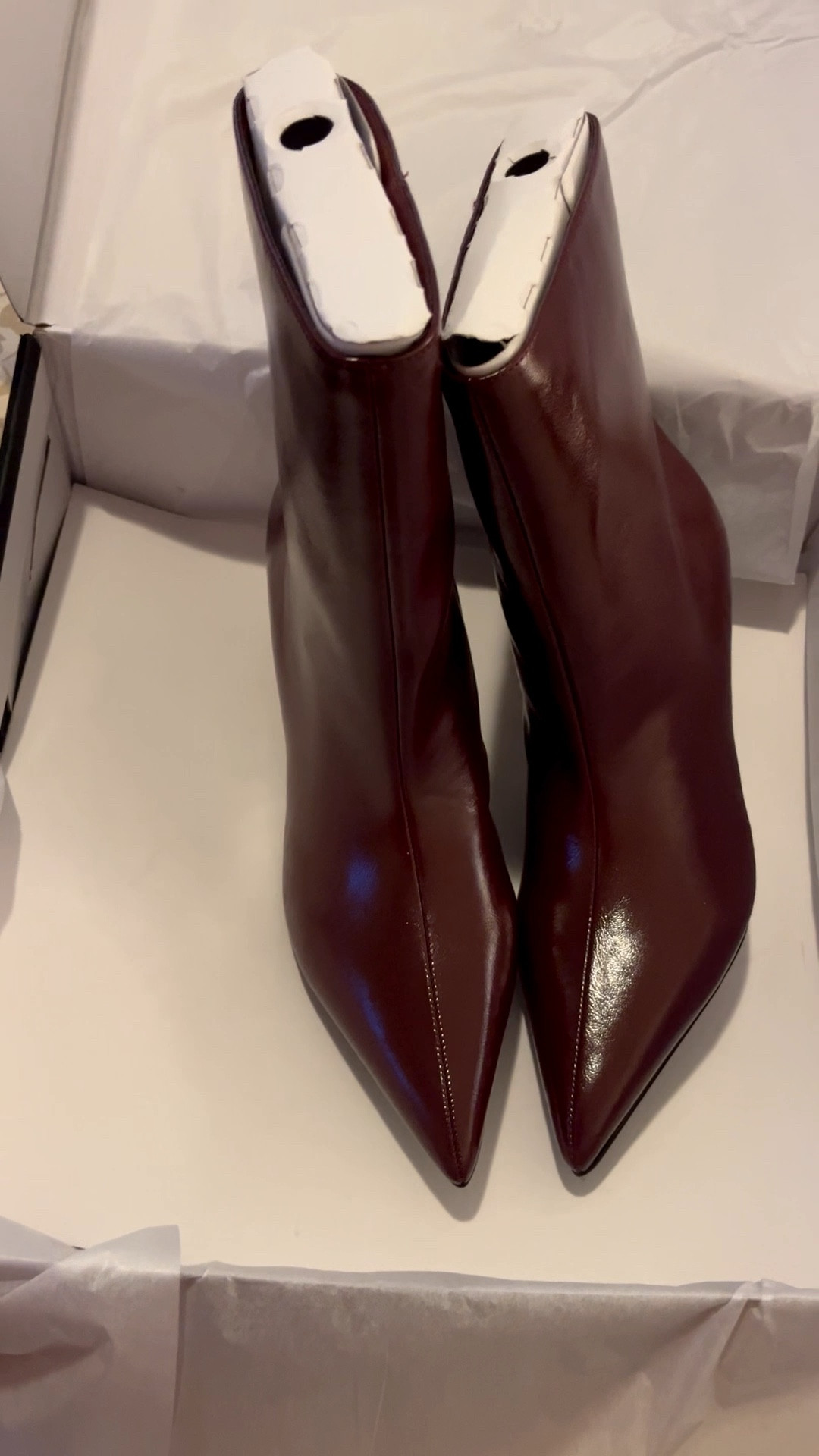 Unboxing these gorgeous burgundy boots!! Very comfy. I got an 8.5, my regular size for boots.

Linked more ankle boots / booties.

#LTKSeasonal #LTKSaleAlert #LTKFindsUnder100