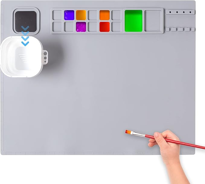 AWOKE Silicone Painting Mat - 20"X16" Silicone Art Mat with 1 Water Cup for Kids - Silcone Craft ... | Amazon (US)