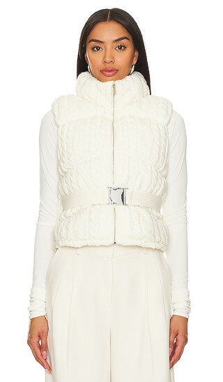 Eissa Knit Puffer Vest in Ivory | Revolve Clothing (Global)