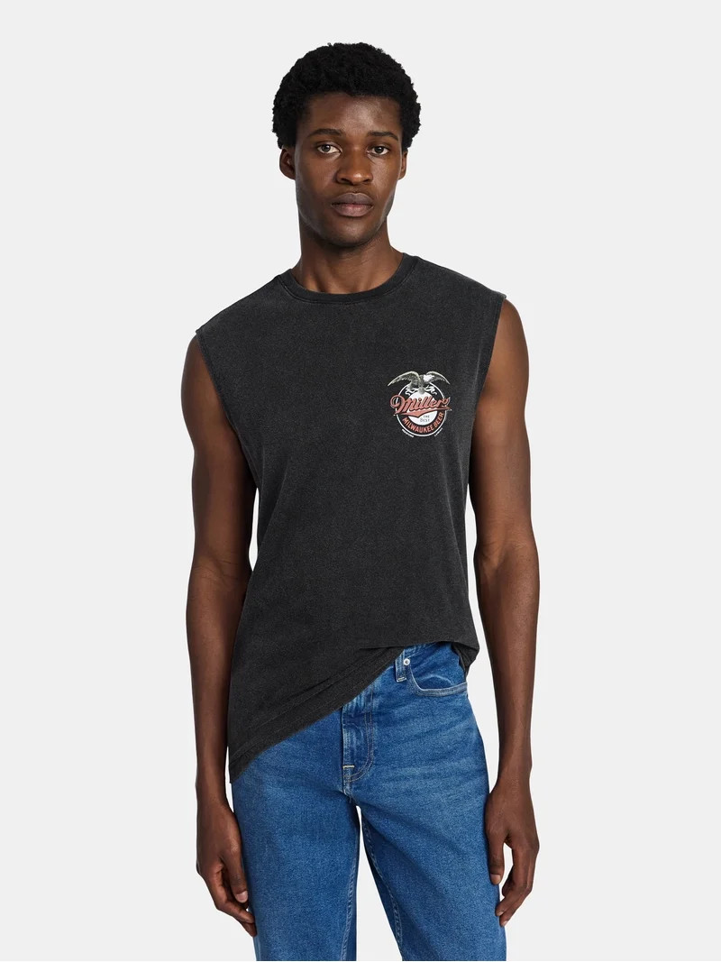 Miller Lite Men's and Big Men's Graphic Sleeveless Muscle Tee, Sizes XS-5XL | Walmart (US)