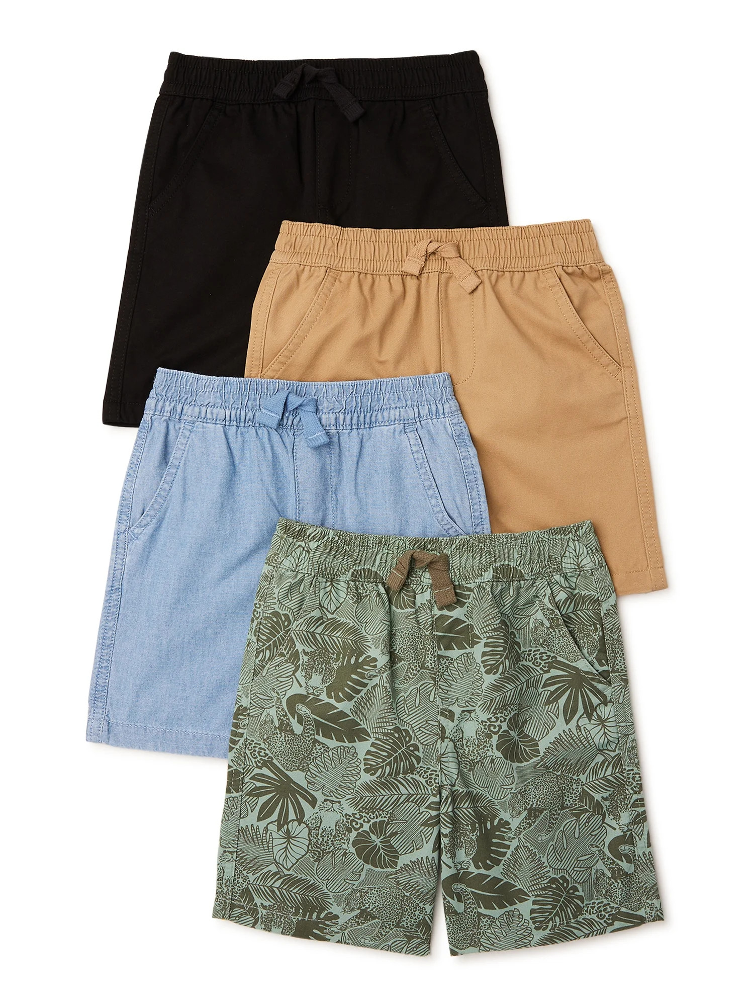Garanimals Baby and Toddler Boy Woven Shorts, 4-Pack, Sizes 12M-5T | Walmart (US)