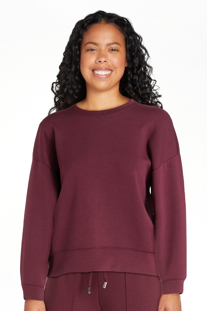 Scoop Women's and Women's Plus New Scubaknit Cropped Sweatshirt with Drop Sleeves, Sizes XS-4X | Walmart (US)