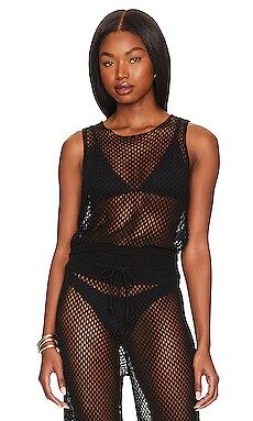 WeWoreWhat Crochet Ruched Crop Top in Black from Revolve.com | Revolve Clothing (Global)