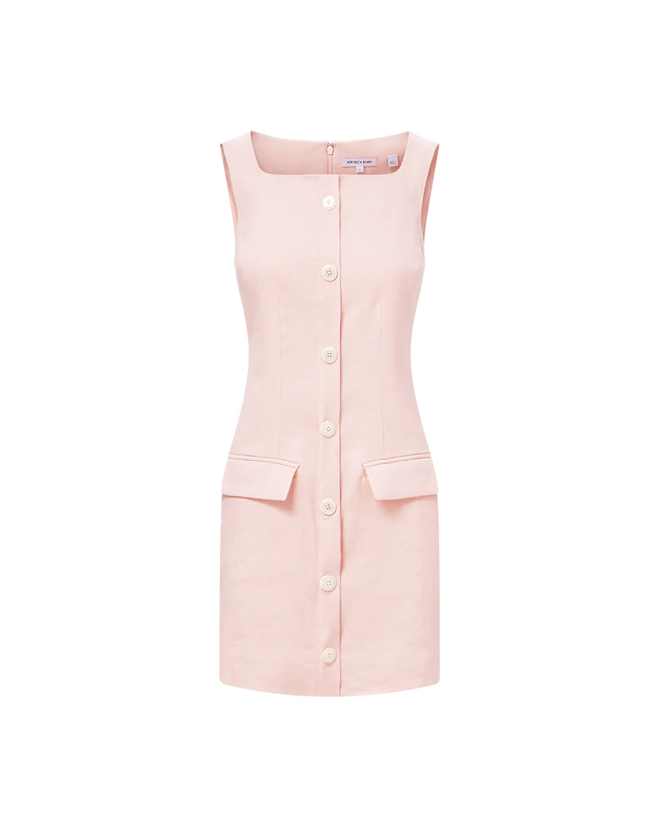 Evan Linen Mini Dress in Pink | Veronica Beard | Veronica Beard
