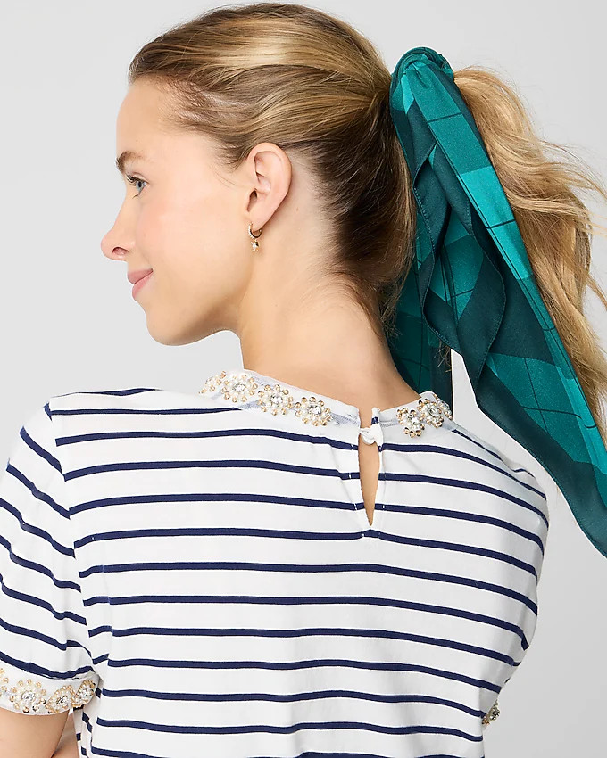 Silky plaid-print scarf | J.Crew Factory